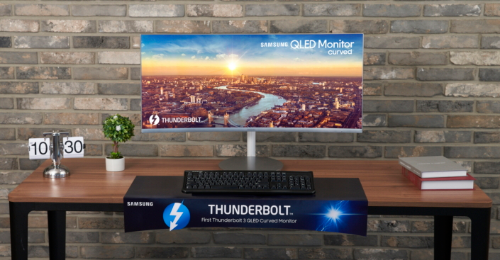 Samsung выпустила первый в мире изогнутый монитор QLED с разъемом Thunderbolt 3